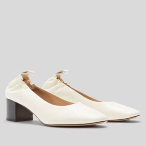 Everlane NWOB The Italian Leather Day Stacked Heel in Bone Sz 7.5